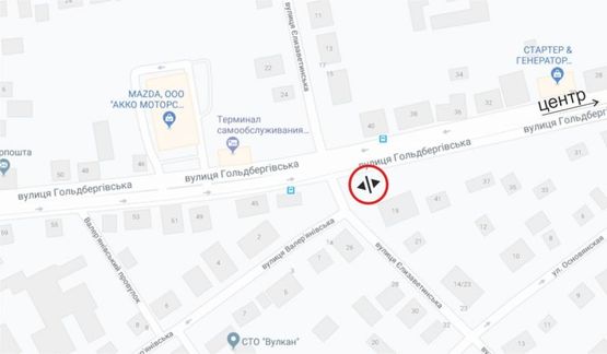 Схема рекламної площини за адресою Елизаветинская + Гольдберговская Схема рекламної площини за адресою Елизаветинская + Гольдберговская