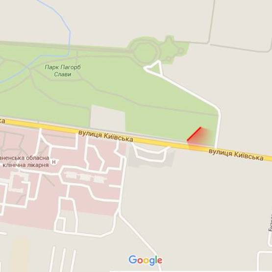 Схема рекламної площини за адресою м. Рівне, вул. Київська, навпроти АЗС "ОККО"