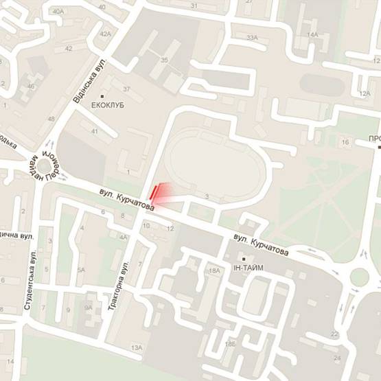 Схема рекламной плоскости по адресу м. Рівне, вул. Курчатова, 3