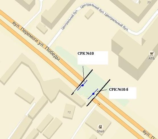 Схема рекламной плоскости по адресу вул.Перемоги - Вознесенівський міст, напрямок руху до ринку, ліва площина Схема рекламной плоскости по адресу вул.Перемоги - Вознесенівський міст, напрямок руху до ринку, ліва площина