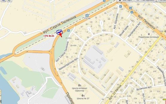 Схема рекламної площини за адресою Набережна магістраль – вул.Тюленіна