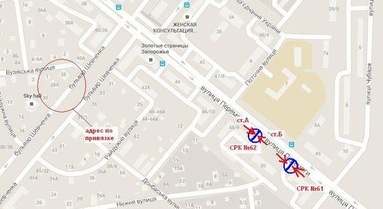 Схема рекламной плоскости по адресу вул.Перемоги-вул.Паркова, №2