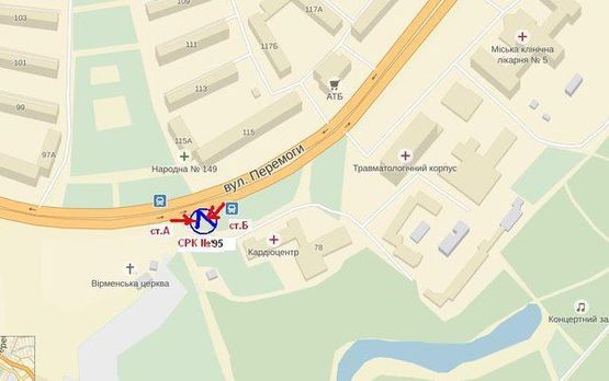 Схема рекламной плоскости по адресу вул.Перемоги,97, ст.Б