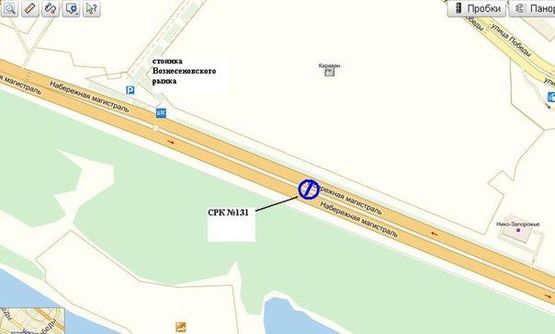 Схема рекламної площини за адресою Набережна магістраль  – бульв.Центральний