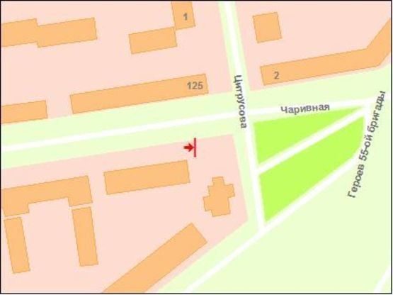 Схема рекламной плоскости по адресу вул.Чарівна, 119 - рийон ринка, АТБ , ст.А