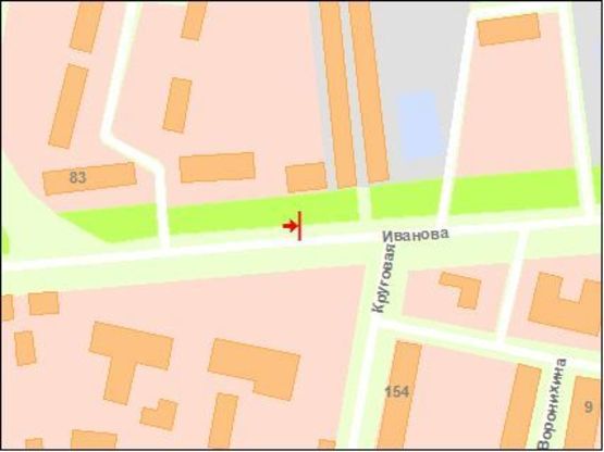 Схема рекламної площини за адресою вул.Іванова, СК «Стріла» - (дорога на аеропорт), ст.Б