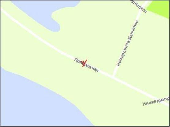 Схема рекламной плоскости по адресу Набережна магістраль - пішохідний міст, напрямок руху до вокзалу Схема рекламной плоскости по адресу Набережна магістраль - пішохідний міст, напрямок руху до вокзалу