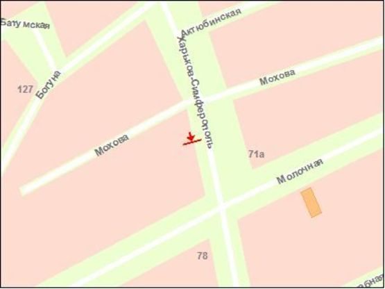 Схема рекламной плоскости по адресу тр. Харьків-Сімферополь - вул.Мохова, ст.А