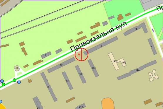 Схема рекламной плоскости по адресу Привокзальная, 12