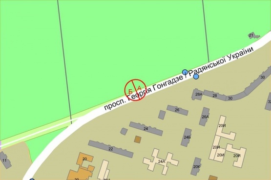 Схема рекламної площини за адресою Радянской Украины,24
