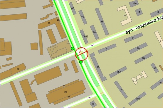 Схема рекламної площини за адресою Лепсе бульвар / Белецкого