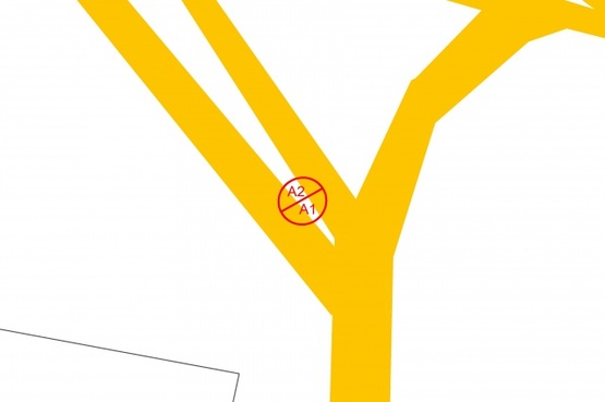 Схема рекламной плоскости по адресу Бориспільске шосе (М-03) в'їзді до алеі в напрямку Бориспіль-аєропорт рух із Киева (розподілювач)