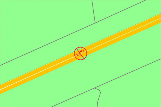 Схема рекламной плоскости по адресу Броварський проспект (розподілювач), рух в напрямку Киева, 200 метрів від АЗС "ОККО"
