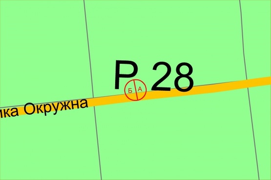 Схема рекламної площини за адресою Велика Кільцева дорога, за 1500 метрів руху в напрямку Гостомельського шосе