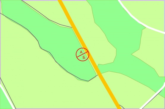 Схема рекламной плоскости по адресу Академіка Заболотного, (за 300 метрів руху до росподілювача в напрямку до Одеськой площі)