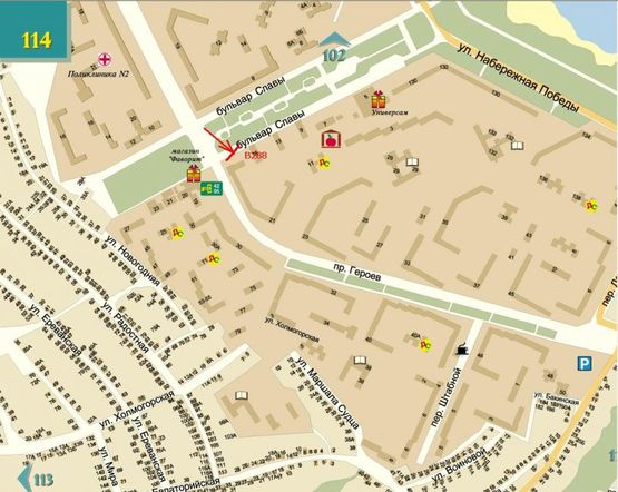 Схема рекламной плоскости по адресу Бульвар Славы Схема рекламной плоскости по адресу Бульвар Славы