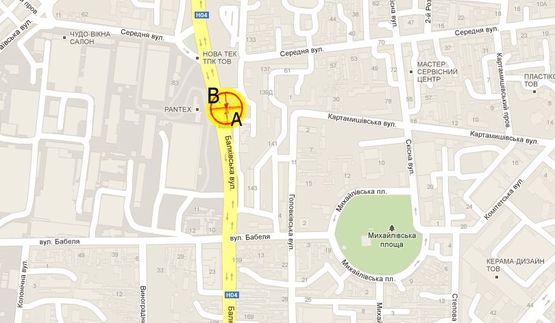 Схема рекламной плоскости по адресу Балковская №139 правая В