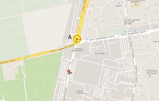 Схема рекламної площини за адресою пр-т М.Жукова пр-т Ак.Глушко сх. №11 правая А