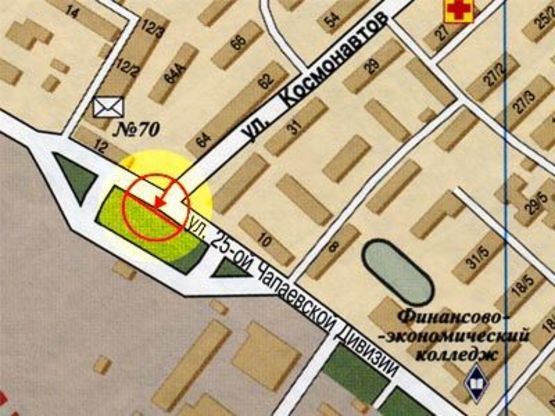 Схема рекламной плоскости по адресу 25-й Чапаевской Дивизии Космонавтов А правая