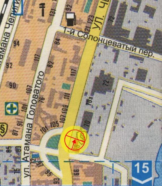 Схема рекламной плоскости по адресу Черноморского Казачества №70 А