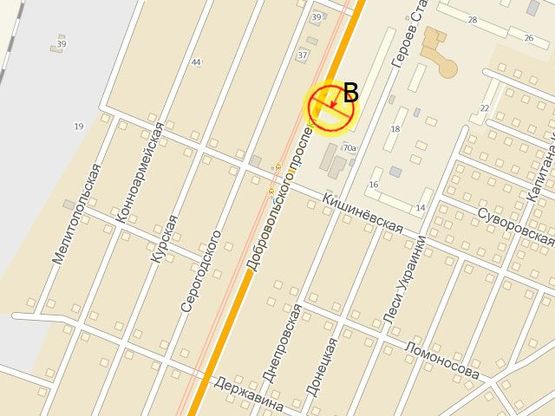 Схема рекламної площини за адресою Добровольского пр-т №70-б Кишинёвская В Схема рекламної площини за адресою Добровольского пр-т №70-б Кишинёвская В