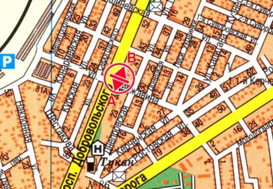 Схема рекламної площини за адресою Добровольского пр-т №32 В