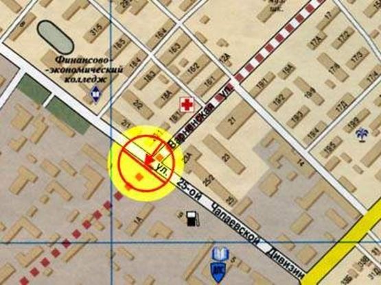 Схема рекламной плоскости по адресу 25-й Чапаевской Дивизии Варненской А правая