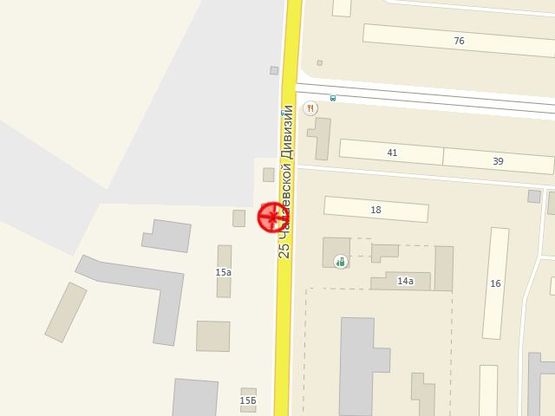 Схема рекламної площини за адресою 25-й Чапаевской Дивизии №19 В