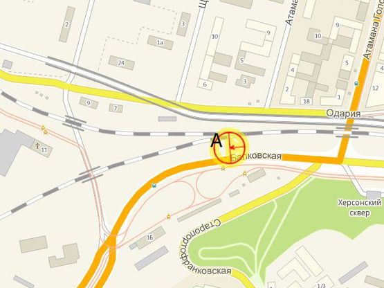 Схема рекламной плоскости по адресу Балковская напротив Херсонского сквера А Схема рекламной плоскости по адресу Балковская напротив Херсонского сквера А