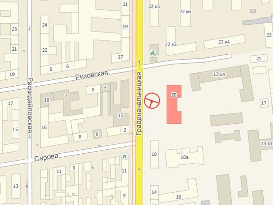 Схема рекламной плоскости по адресу Градоначальницкая №20 угол Серова А Схема рекламной плоскости по адресу Градоначальницкая №20 угол Серова А