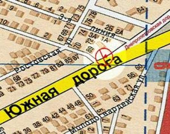 Схема рекламной плоскости по адресу Южная дорога угол 3-й Суворовской ул. №1-а А Схема рекламной плоскости по адресу Южная дорога угол 3-й Суворовской ул. №1-а А