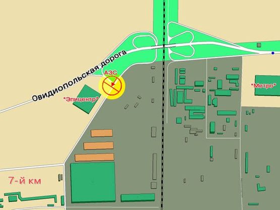 Схема рекламної площини за адресою 7-й км (развилка) 1 В Схема рекламної площини за адресою 7-й км (развилка) 1 В