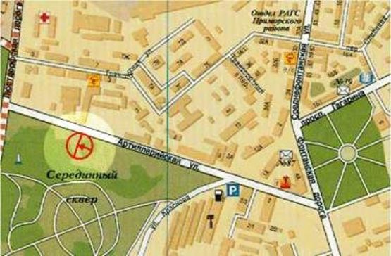 Схема рекламной плоскости по адресу Артеллерийская №8 В