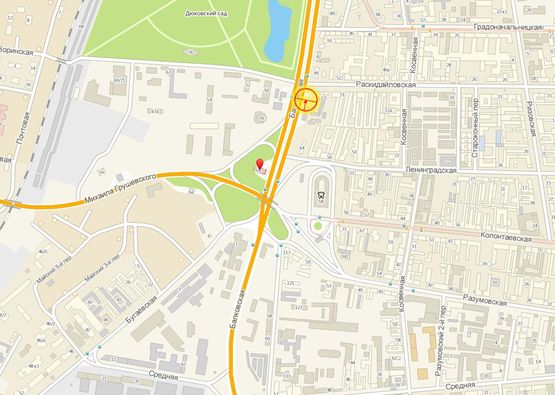 Схема рекламної площини за адресою Балковская ул. №54/3 левая А Схема рекламної площини за адресою Балковская ул. №54/3 левая А