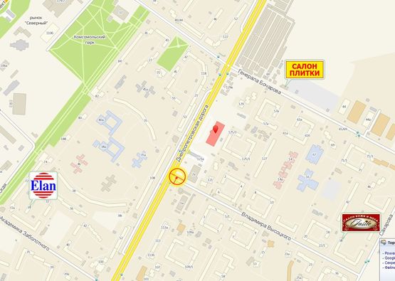 Схема рекламной плоскости по адресу Днепропетровская дорога "Фуршет" Высоцкого №2 А Схема рекламной плоскости по адресу Днепропетровская дорога "Фуршет" Высоцкого №2 А