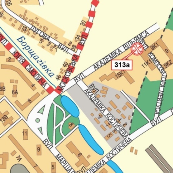 Схема рекламной плоскости по адресу Вильямса Ак. ул., 11 ("Royal Market", комплекс "Лавилиа"), в направ. Голосеевского просп.