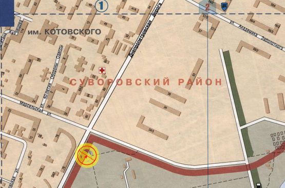 Схема рекламной плоскости по адресу Днепропетровская дорога Марсельская А