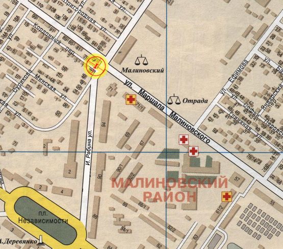 Схема рекламной плоскости по адресу И.Рабина угол Малиновского А