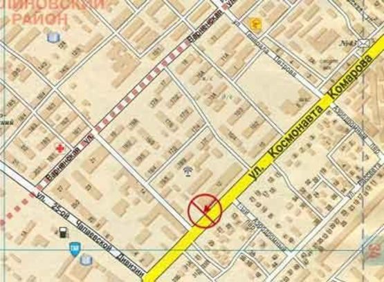 Схема рекламной плоскости по адресу Комарова №12 А