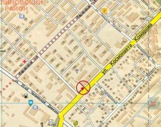 Схема рекламної площини за адресою Комарова №12 В