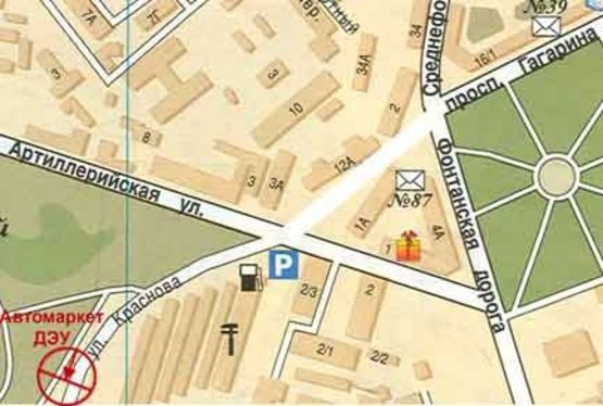 Схема рекламної площини за адресою Краснова №2а А