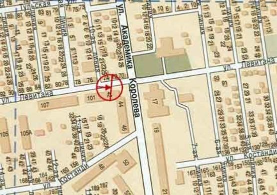 Схема рекламной плоскости по адресу Левитана (поликлиника) А