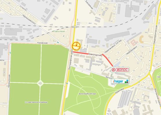 Схема рекламной плоскости по адресу Люстдорфская дор. №1 Транспортная В