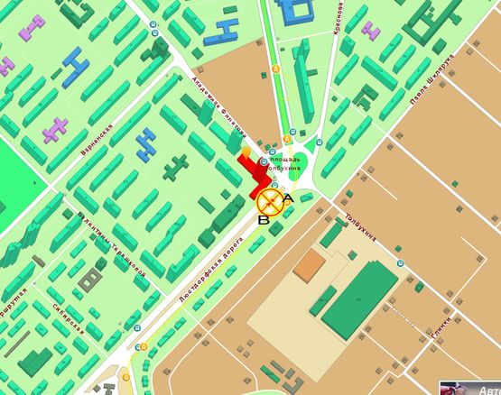 Схема рекламной плоскости по адресу Люстдорфская дор. Филатова №1 правый В
