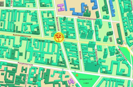 Схема рекламной плоскости по адресу Мастерская №37 Колонтаевская В