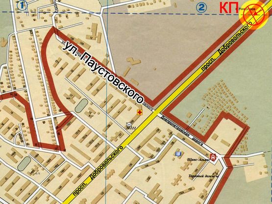 Схема рекламной плоскости по адресу Николаев Одесса въезд КП А