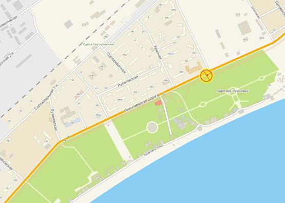 Схема рекламної площини за адресою Николаевская дорога №168/2 В