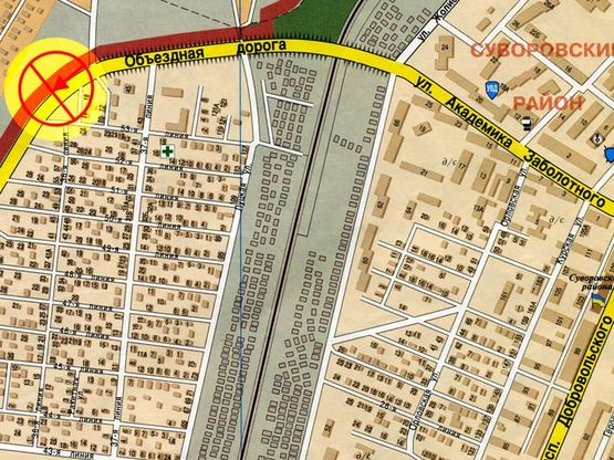 Схема рекламної площини за адресою Объездная дорога пос.Шевченко А