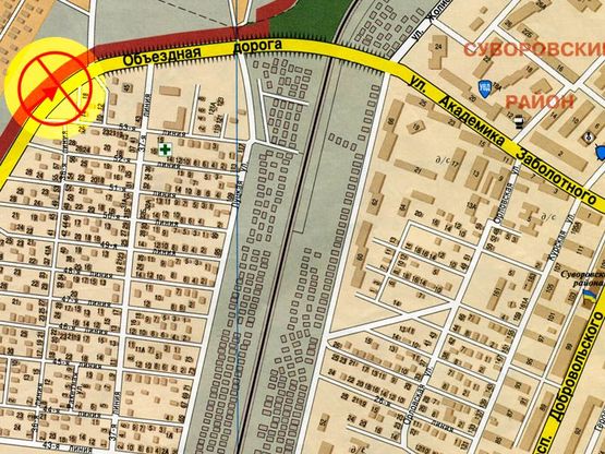 Схема рекламної площини за адресою Объездная дорога пос.Шевченко В