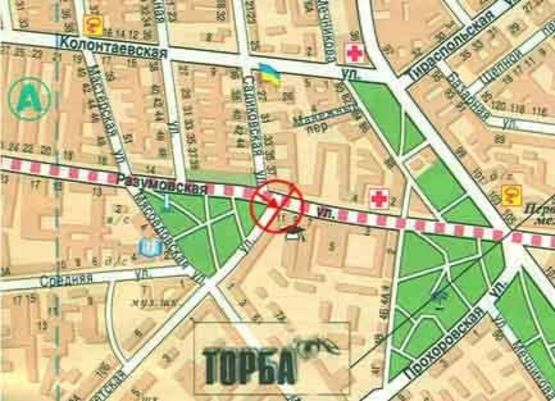 Схема рекламної площини за адресою Разумовского №11 А